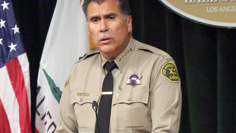Sheriff Robert Luna at a podium
