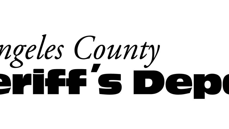 Sheriff, six point star on left side. Los Angeles County Sheriff's department is on the right.